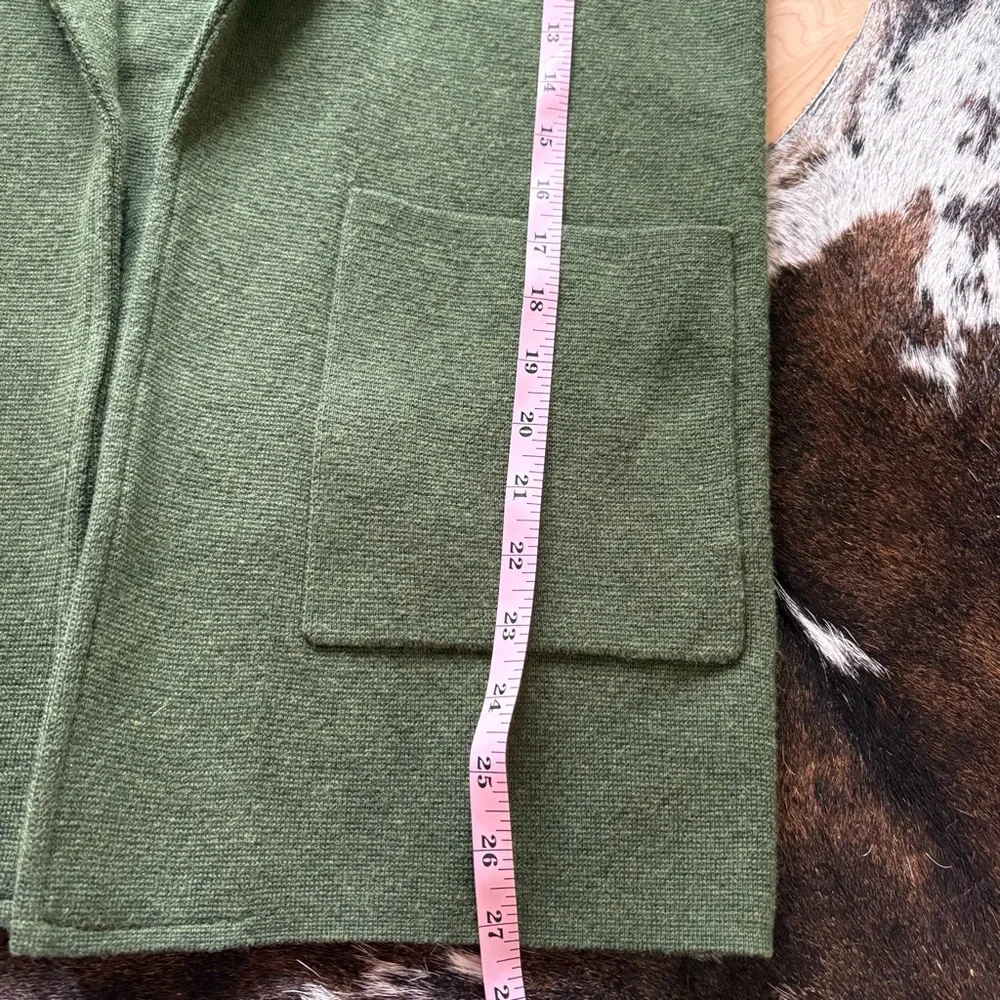 J CREW Green Sophie Open Front‎ Sweater Blazer Cotton Wool Blend Size XS